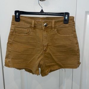 American Eagle Outfitters Tan High-Rise Casual Denim Shorts